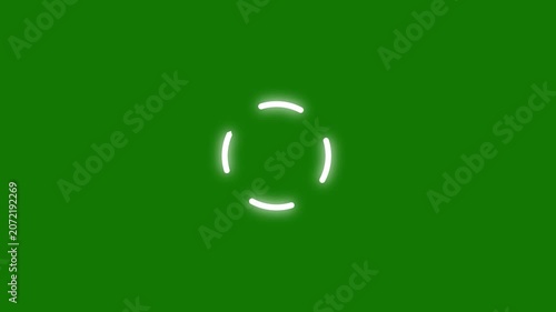 Animated Spinning Loading Circle, Neon Glow Waiting Icon, Buffering and Processing Indicator, Transparent Alpha Channel Background, Smooth Loop Motion Graphic, 4K Resolution