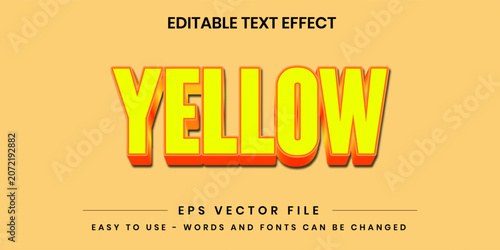 Yellow Sleek Condense Tall 3D Modern Editable Text Effect