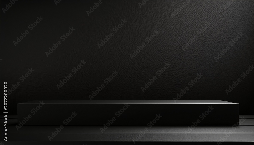 Obraz premium Minimal Blank Black Background Dark Squares Abstract Background Abstract Black Square Shape Background Light And Shadow Black Dark Shelf On Background For Present Product