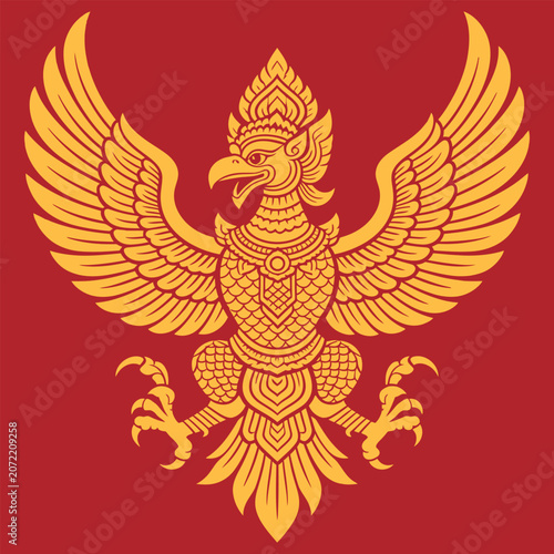 gold Garuda Pancasila National Emblem of Indonesia Illustration