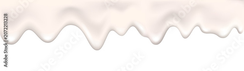 Yogurt, cream, glaze, liquid or paint wave realistic 3d texture.