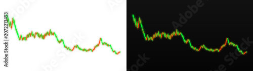 Fotografie PNG image of Neon glowing stock market candlestick chart showing fluctuating fin