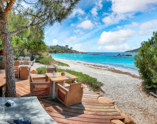 Breathtaking view of  Santa Giulia resort from beach bar.