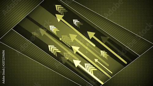 Monochrome diagonal arrows abstract background animation, Arrows pointing upward layered geometric shapes and subtle dotted texture