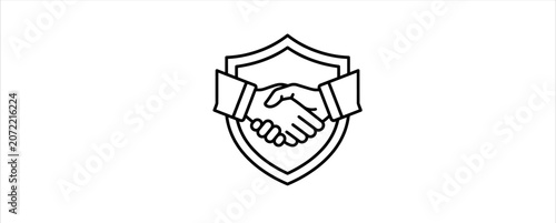 Obraz na plátne Business Partnership Security Protection Icon Design