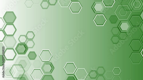 Modern hexagon blue gradient background animation, Abstract gradient background with colorful overlapping hexagon outlines clustered along edges