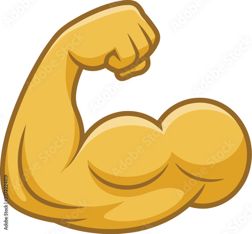 Tableau sur toile Biceps vector icon, strong arm muscle gesture representing fitness bodybuilding strength training and workout motivation symbol