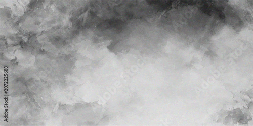 Billede på lærred Abstract Black and White Cloudscape Background with Dramatic Smoke Fog Texture D