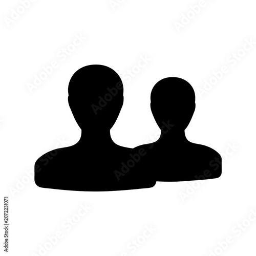 Silhouette of Two People Facing Each Other Minimalist Black Vector Outline