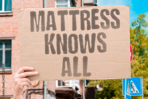 Cuadro en lienzo "Mattress knows all" Bedding records personal sleep patterns