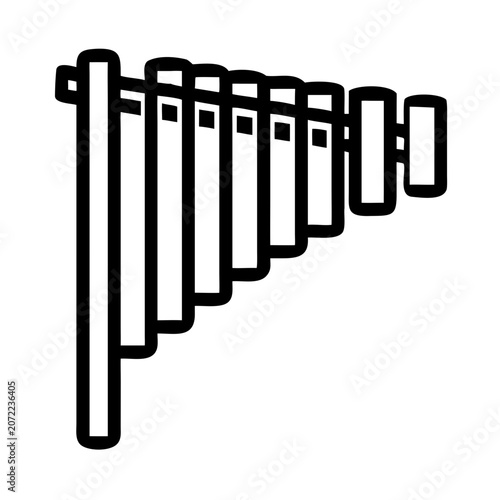 tubular bells percussion instrument icon silhouette illustration for orchestra classical music and rhythm design