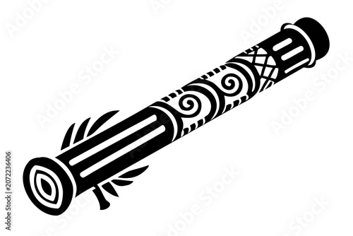 rainstick percussion instrument silhouette illustration for traditional music rhythm and cultural design
