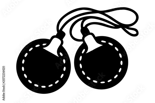 castanets percussion instrument silhouette illustration for spanish flamenco music and rhythm design