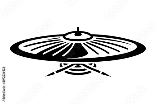 ride cymbal percussion instrument silhouette illustration for drum kit music performance and rhythm design