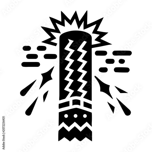 rainstick percussion instrument icon silhouette illustration for traditional music rhythm and cultural design