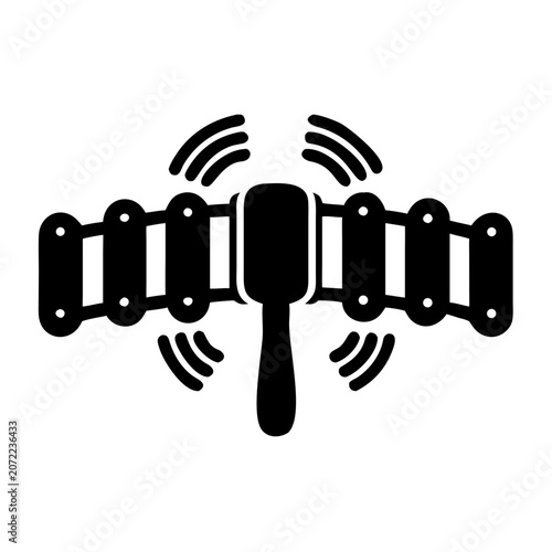 flexatone percussion instrument icon silhouette illustration for modern music rhythm and sound design
