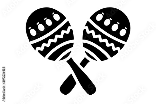 maracas percussion instrument silhouette illustration for latin music rhythm and cultural design