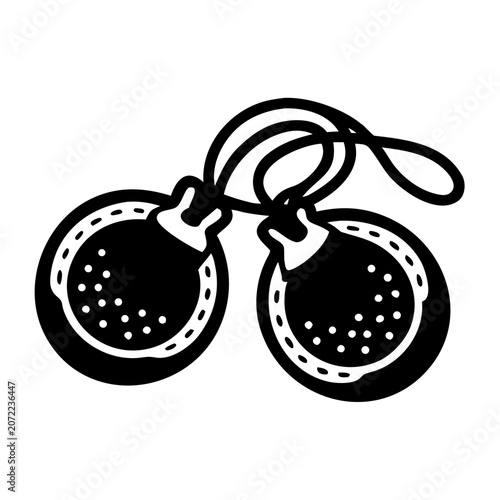 castanets flat shell percussion instrument icon silhouette illustration for spanish flamenco music and rhythm design