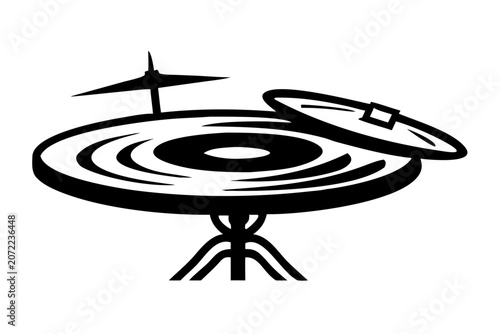 crash cymbal percussion instrument silhouette illustration for drum kit music performance and rhythm design