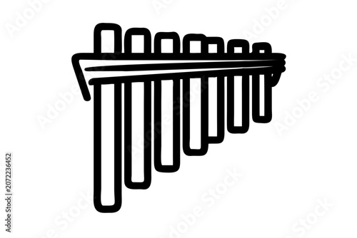 tubular bell percussion instrument silhouette illustration for orchestra classical music and rhythm design