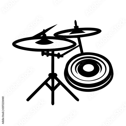 ride cymbal percussion instrument icon silhouette illustration for drum kit music performance and rhythm design