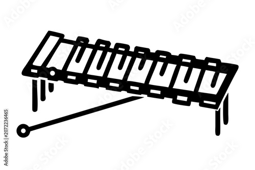 metallophone percussion instrument silhouette illustration for music band orchestra and rhythm design