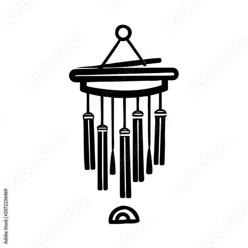 chimes percussion instrument icon silhouette illustration for music rhythm and orchestral sound design