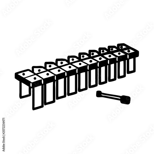 temple blocks percussion instrument icon silhouette illustration for music rhythm and cultural performance design