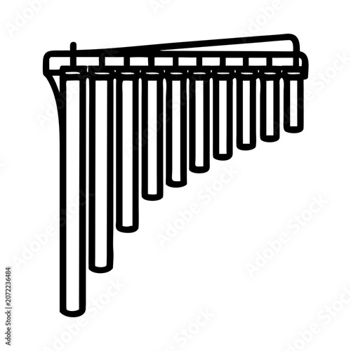 tubular bell percussion instrument icon silhouette illustration for orchestra classical music and rhythm design