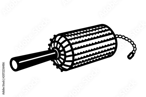 cabasa percussion instrument silhouette illustration for latin music rhythm and cultural design