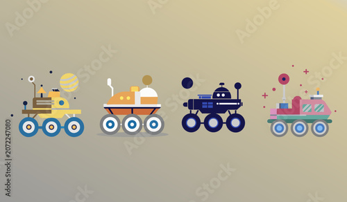 Space Rover Collection Vector Banner