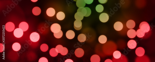 Festive Red and Green Bokeh Lights Abstract Background