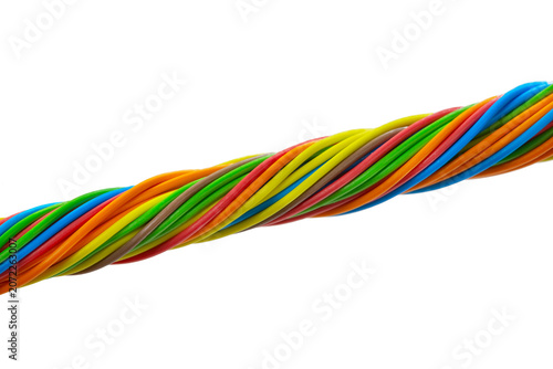 Multicolored twisted cable wires