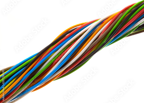 Multicolored twisted cable wires