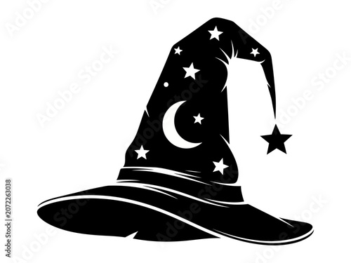 Minimalist Crescent Moon and Stars Vector Illustration