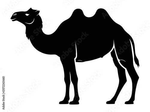 Bactrian Camel Silhouette Vector Illustration