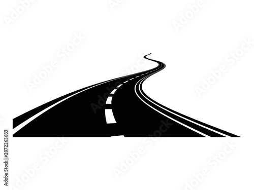 Winding Road Minimalist Vector Illustration