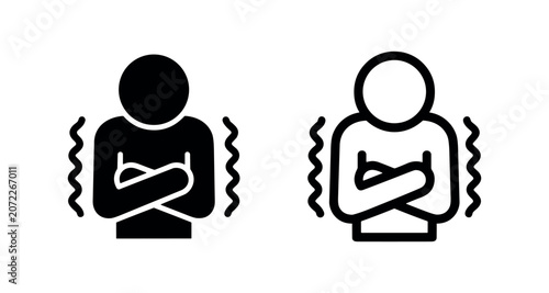 Canvastavla Shivering Person Icon Representing Cold, Fever or Illness