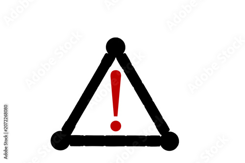 Alert symbol indicating caution, error, or important information on a transparent background