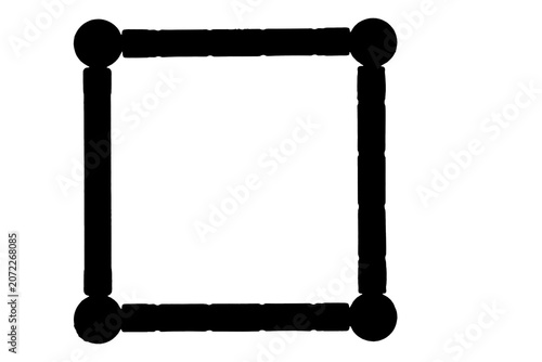 Black square outline forming a simple frame with rounded corners and transparent background