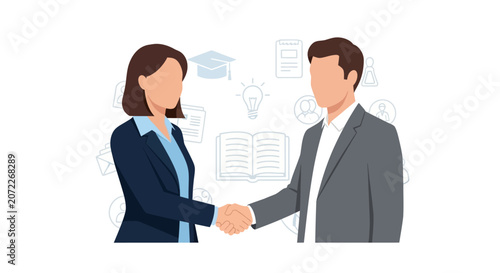 Business people shaking hands together.
