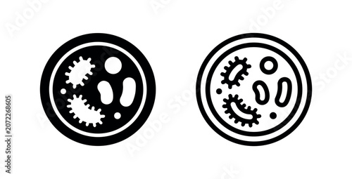 Canvastavla Petri Dish with Microorganisms Icon - Bacteriology, Biology, and Laboratory Rese