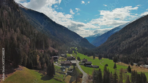 Small alpine village in Austria mountains