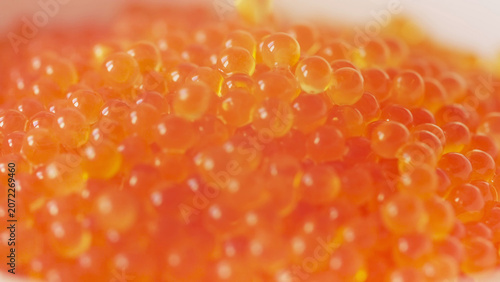 Red caviar closeup macro view