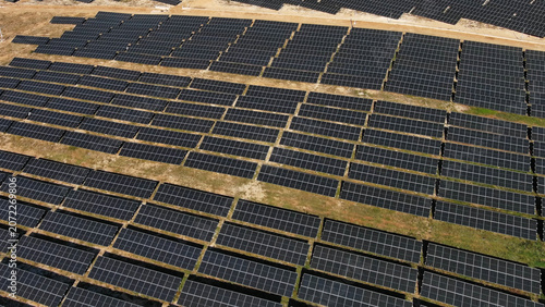 Aerial view of solar power station