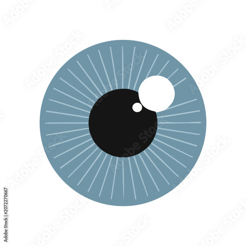 Принти на полотні Minimalist Blue Eye Vector Illustration with Iris Detail