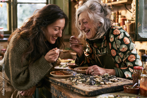 Learning local family recipes in a cozy kitchen with laughter and joy