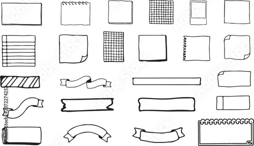 A Collection Of Various Hand Drawn Decorative Border Frames On White Background