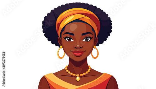 African American woman with jewelry.
