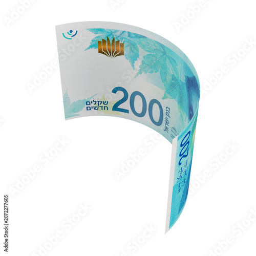 3D Asset - 200 Israeli New Shekel Banknote with Isolated Background